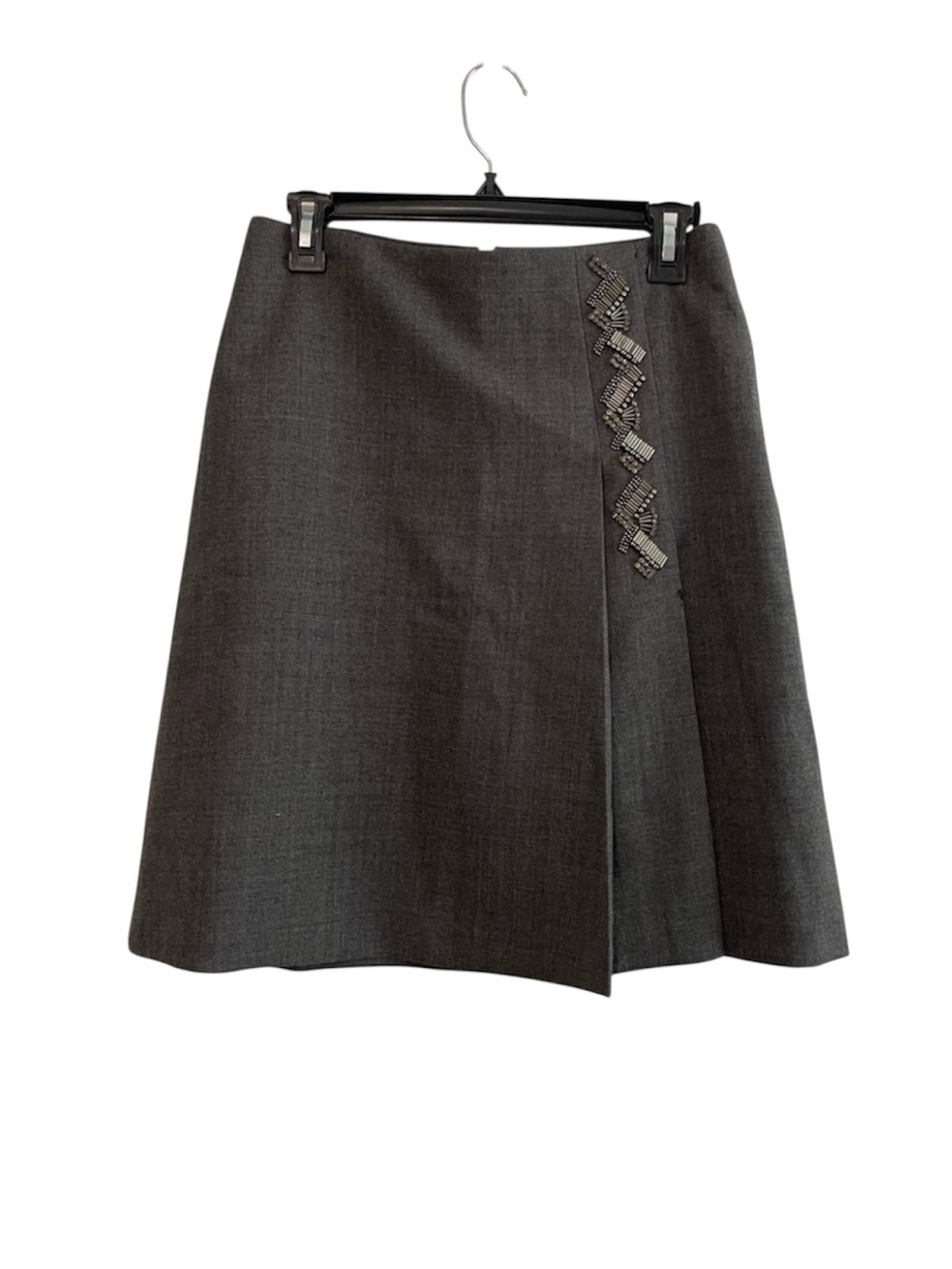 Max Mara Wool Pleated Jeweled Skirt Size 4